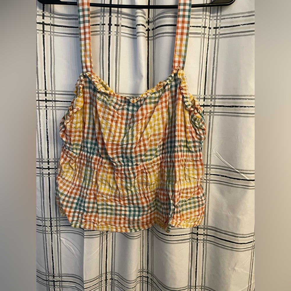 Madewell Checkered Defined-Waist Crop Tank
